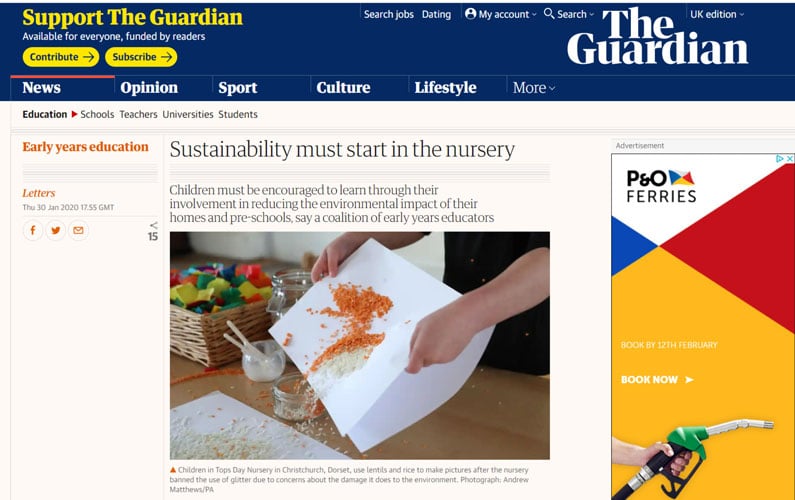 Sustainability must start in the nursery: The Guardian Letters