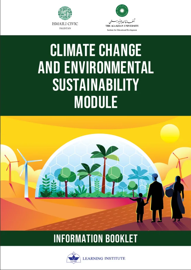 Climate Change and Environmental Sustainability Module information booklet cover