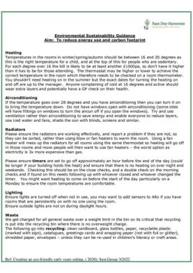 Environmental Sustainability Guidance